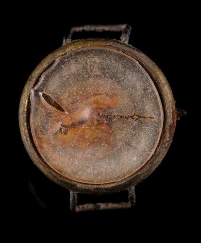 This photo provided by RR Auction shows a watch melted during the Aug.6, 1945 bombing of Hiroshima