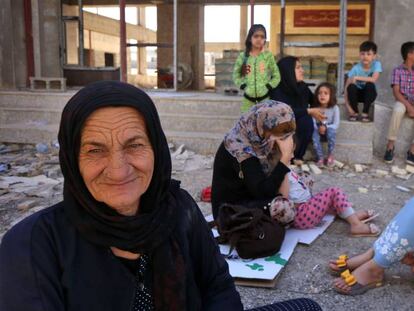 Desplazados kurdos iraqu&iacute;es por la violencia en Kirkuk. 