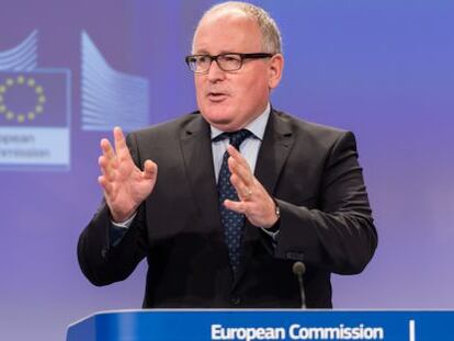 El vicepresidente primero de la Comisi&oacute;n Europea, Frans Timmermans, este mi&eacute;rcoles en Bruselas.
