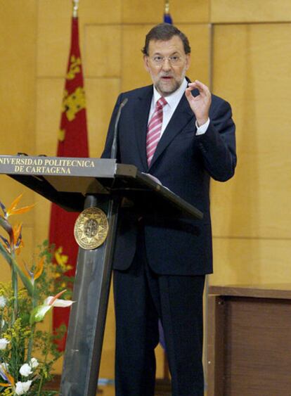 Mariano Rajoy, en la Universidad Politécnica de Cartagena.