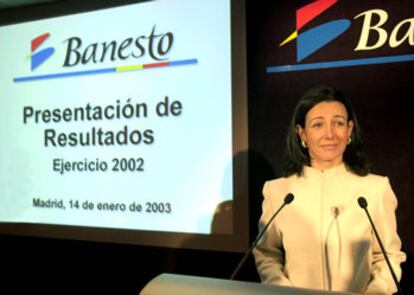 Ana Patricia Botín, hoy durante la presentación de resultados del banco.