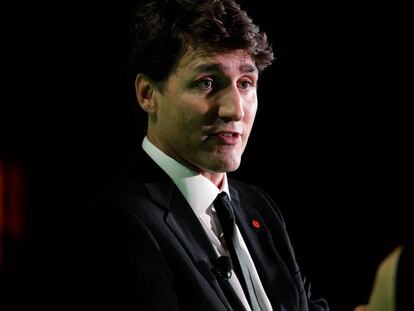 El primer ministro canadiense, Justin Trudeau, durante una cumbre en Washington este martes.  