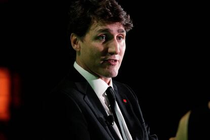 El primer ministro canadiense, Justin Trudeau, durante una cumbre en Washington este martes.  