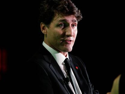 El primer ministro canadiense, Justin Trudeau, durante una cumbre en Washington este martes.  