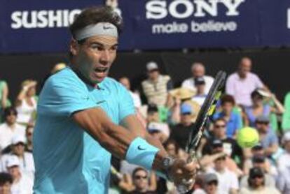 El tenista español Rafael Nadal, en pleno partido.