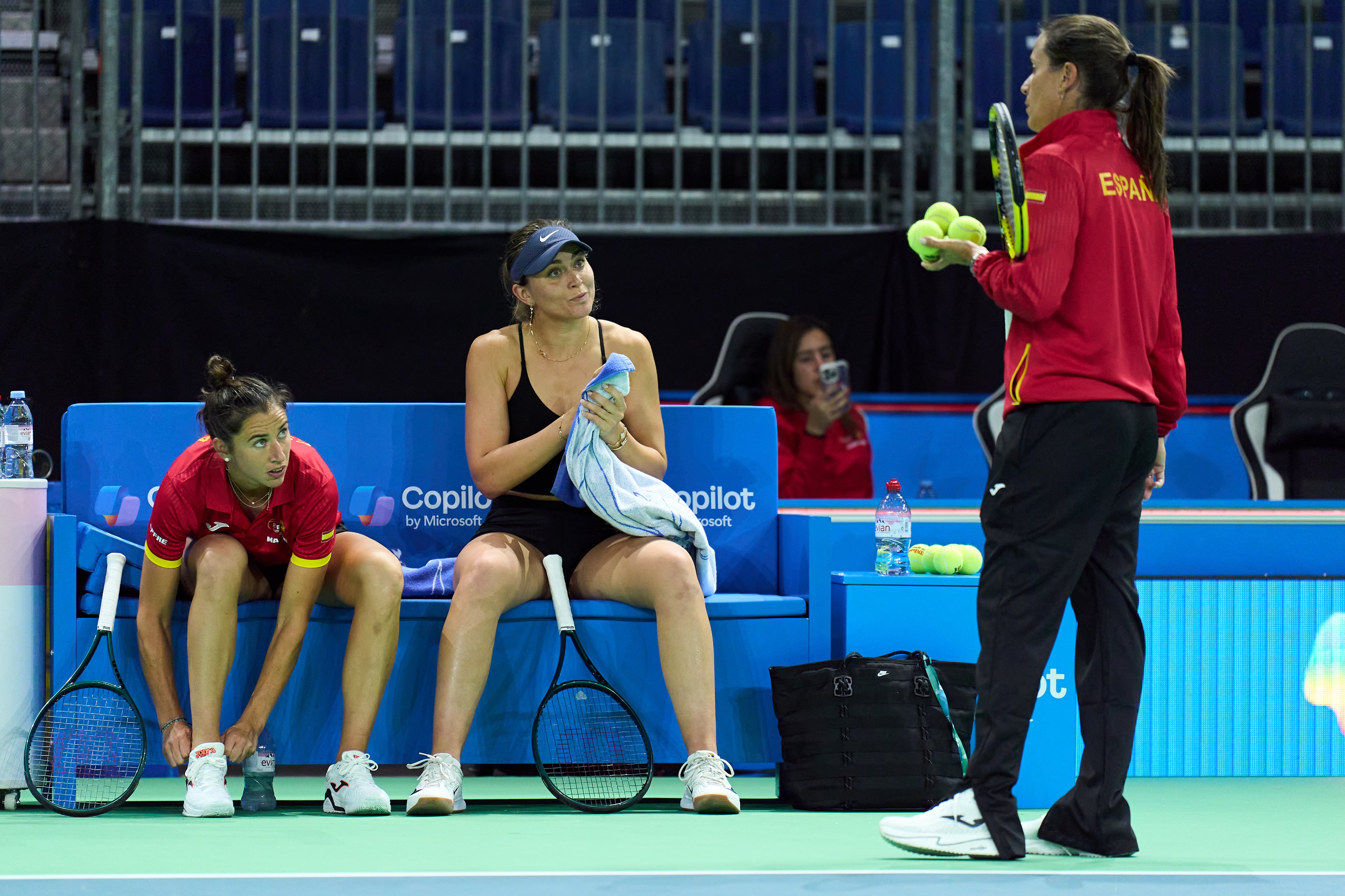 Sorribes, Badosa y Medina, durante una sesión.