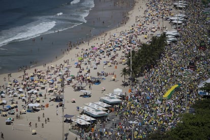 Manifestação em Copacabana.