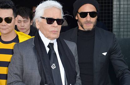 Karl Lagerfeld y Sebastien Jondeau.