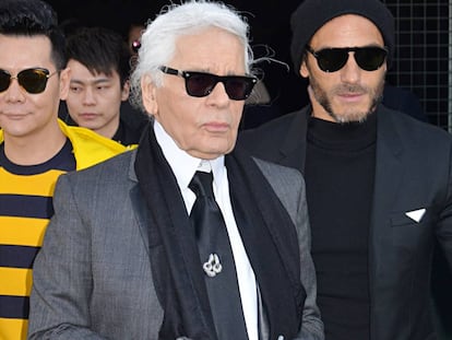 Karl Lagerfeld y Sebastien Jondeau.