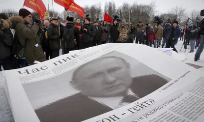 Una manifestaci&oacute;n contra Putin en San Petersburgo. 