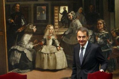 José Luis Rodríguez Zapatero durante el homenaje a las instituciones que protegieron el arte español durante la Guerra Civil.