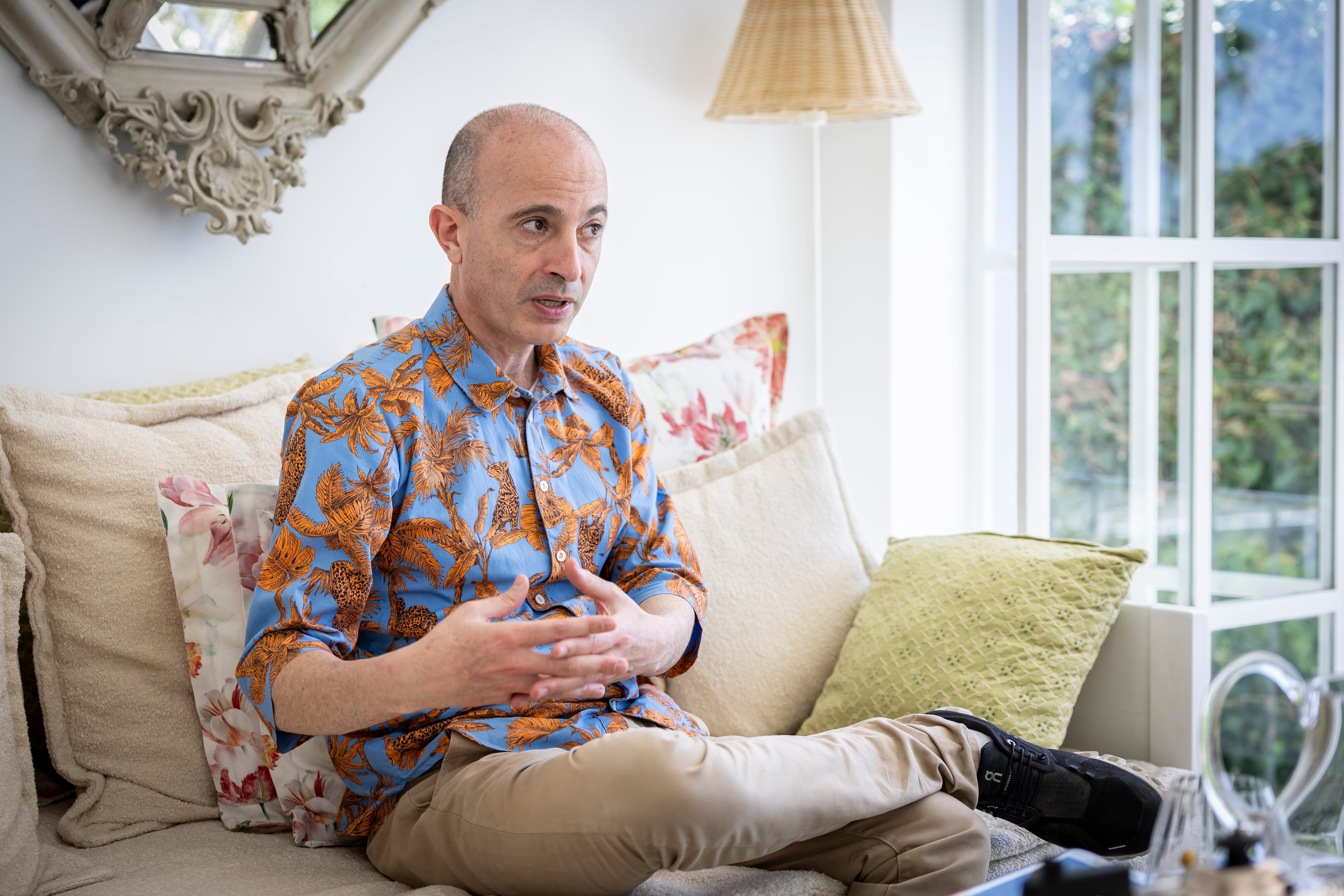 Yuval Noah Harari, during the interview, in Lisbon.