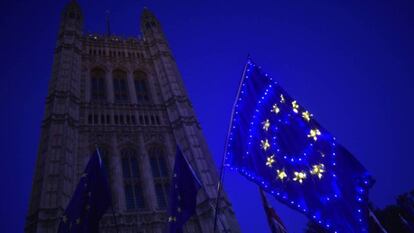 Una manifestación europeísta frente al Parlamento británico.