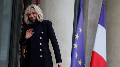 Brigitte Macron, el 6 de febrero en el Elíseo.