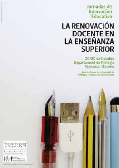 Cartel sobre las jornadas de tecnolog&iacute;a y lengua en Valencia.