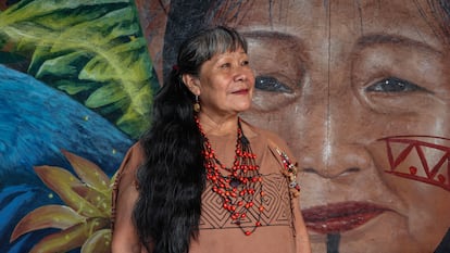 Teresita Antazú, lideresa indígena yanesha, el pasado 21 de marzo en las oficinas de la Asociación Interétnica de Desarrollo de la Selva Peruana (Aidesep), en Lima.