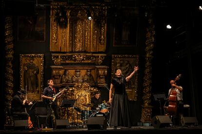 Jaramar Soto gives a performance in the auditorium of the University of the Cloister of Sor Juana, in Mexico City, on August 1, 2024.