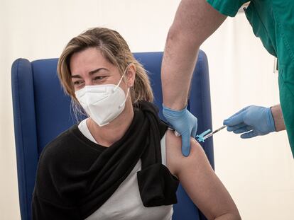 Vacunación del pasado lunes de docentes en Valencia.