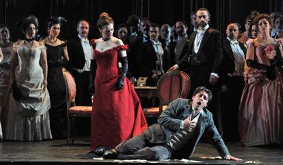 Un momento del ensayo general de &#039;La Traviata&#039; que se representa hoy en el Liceo.