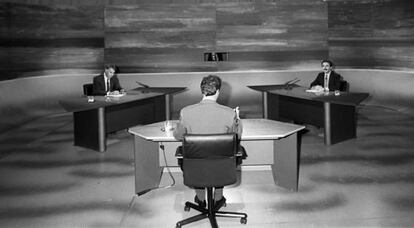 Debate televisivo en 1993 entre el presidente del Gobierno Felipe González y el entonces candidato José María Aznar