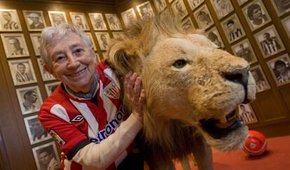 Sara Estévez, en el museo del Athletic.