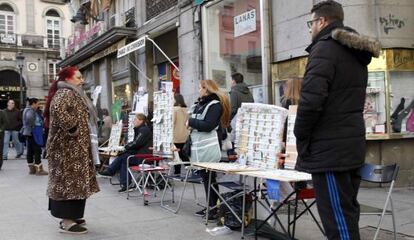 Venta de loteria de El Niño en Madrid.