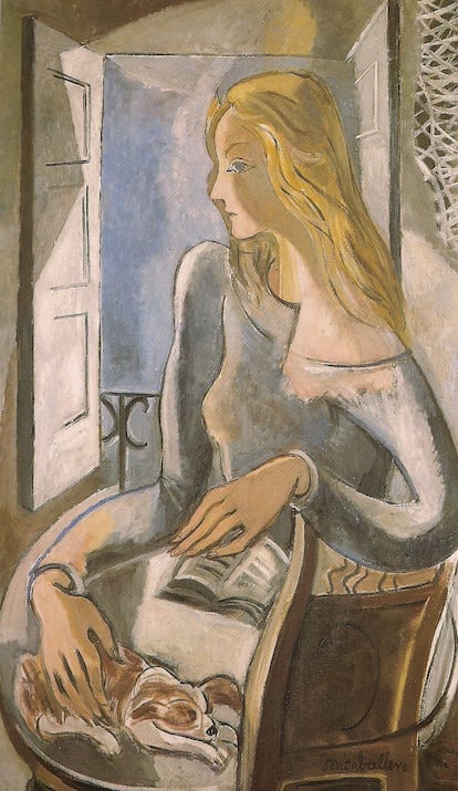 'Retrato de María Fernanda y su perro Hukako a la manera', de 1935 .