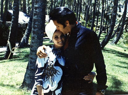 Priscilla and Elvis Presley.