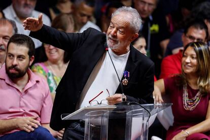 El expresidente Lula en el congreso de su partido este fin de semana.