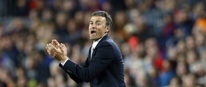 Luis Enrique, durante un partido de esta temporada.