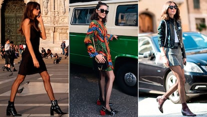 De doble textura: la versión 2016

Este modelo, que combina una rejilla más abierta con otra más pequeña en la parte trasera de la media, ha triunfado en el street style de las semanas de la moda. Las firma Calzedonia y la modelo Daria Malygina o Eleonora Carisi no han dudado en llevarlas con vestidos y faldas.