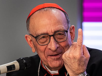 El presidente de la Conferencia Episcopal Española, el cardenal Juan José Omella, el pasado 14 de enero durante el encuentro con los medios para dar cuenta de las reuniones ad limina mantenidas con el papa Francisco.