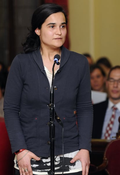 Triana Martínez, acusada por el asesinato de la presidenta de la Diputación de León Isabel Carrasco, durante la última vista en la Audiencia Provincial de León, el 15 de febrero de 2016.