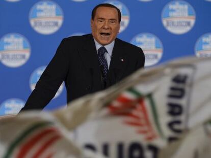 Silvio Berlusconi en un mitin de su partido esta semana en Roma.