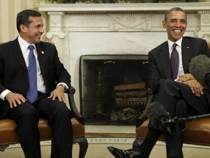 El presidente de Per&uacute;, Ollanta Humala, y el de EE UU, Barack Obama.