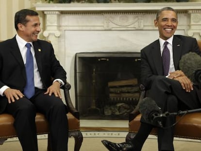 El presidente de Per&uacute;, Ollanta Humala, y el de EE UU, Barack Obama.