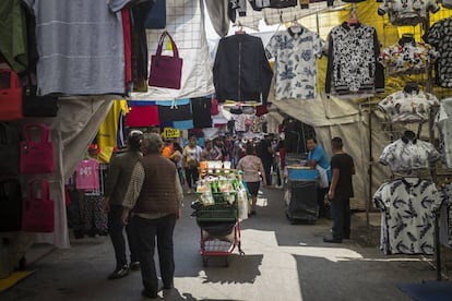 La calle Matamoros, en el centro de Tepito. 