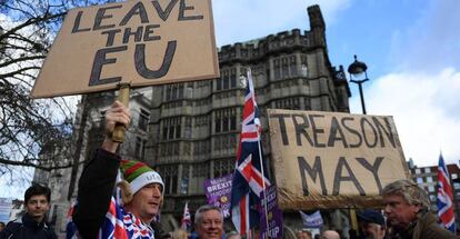 Partidarios del Brexit se manifiestan