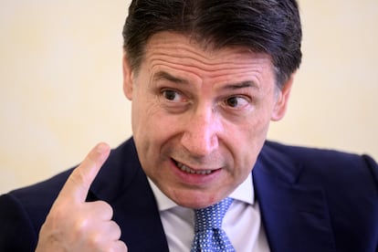 Giuseppe Conte, en un momento de la entrevista.