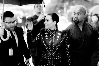 Kim Kardashian y kanye West en Nueva York.