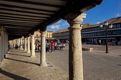 Terrazas y soportales de la plaza Mayor de Almagro. 