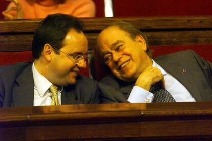 Lluís Franco, con Pujol, durante su época de consejero de Trabajo.