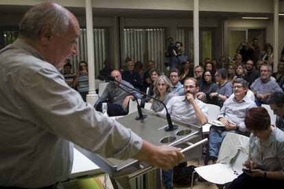 Lluís Rabell, durant la seva intervenció al consell nacional d'ICV.