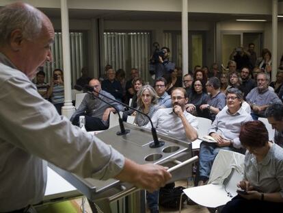 Llu&iacute;s Rabell, durante su intervenci&oacute;n en el consejo nacional de ICV