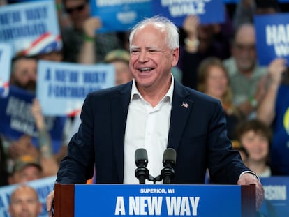 Tim Walz en Superior, Wisconsin, el 14 de septiembre 2024.