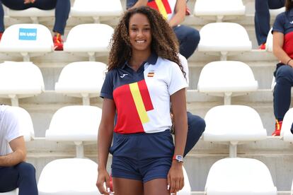 María Vicente, antes de viajar a Tokio.