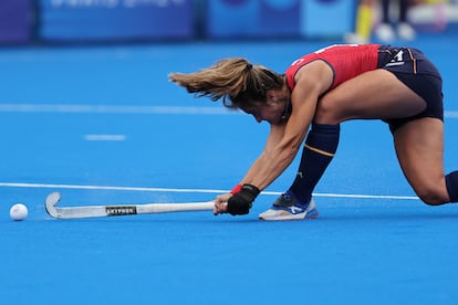 Lola Riera, en el partido entre España y Australia.