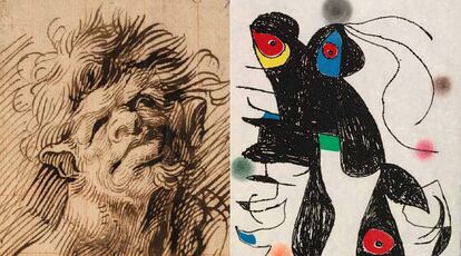 Dibujos de Herrera el Viejo y de Joan Miró.