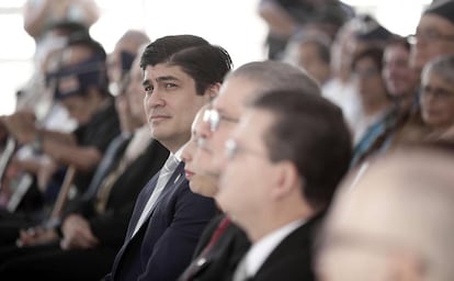 El presidente costarricense, Carlos Alvarado, el sábado en San José.