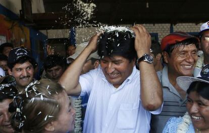 Evo Morales, depois de votar em Chapare.